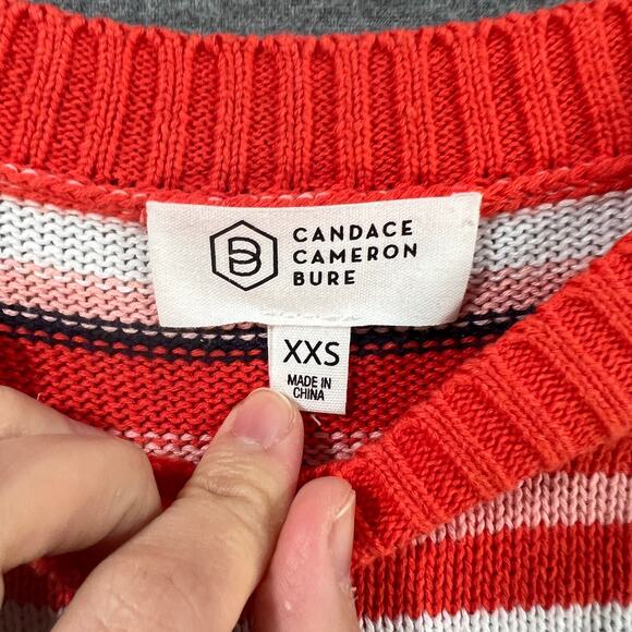 Candace Cameron Bure Summer Sweater with Puff Sleeve Cherry Size XXS - Picture 3 of 8